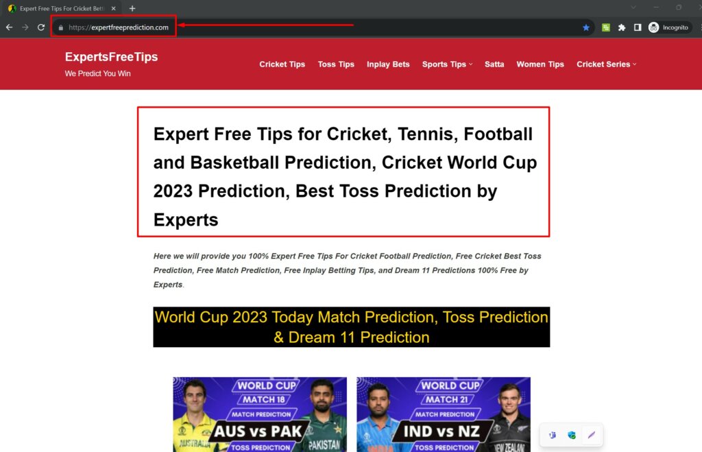 Top match prediction website