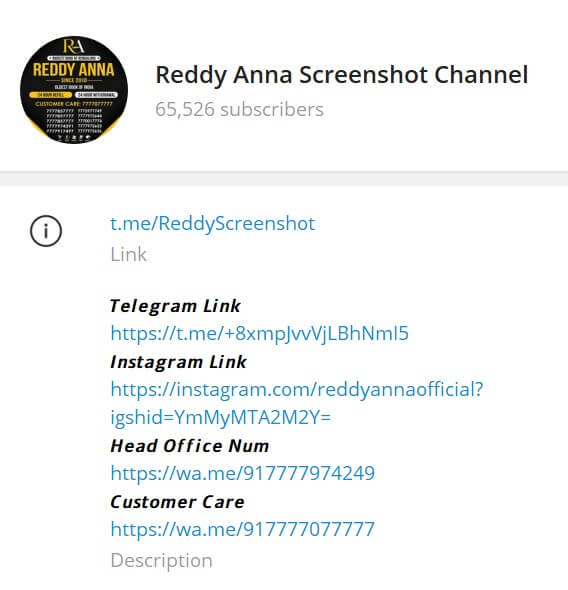 fraud Reddy anna Screenshot Telegram channel